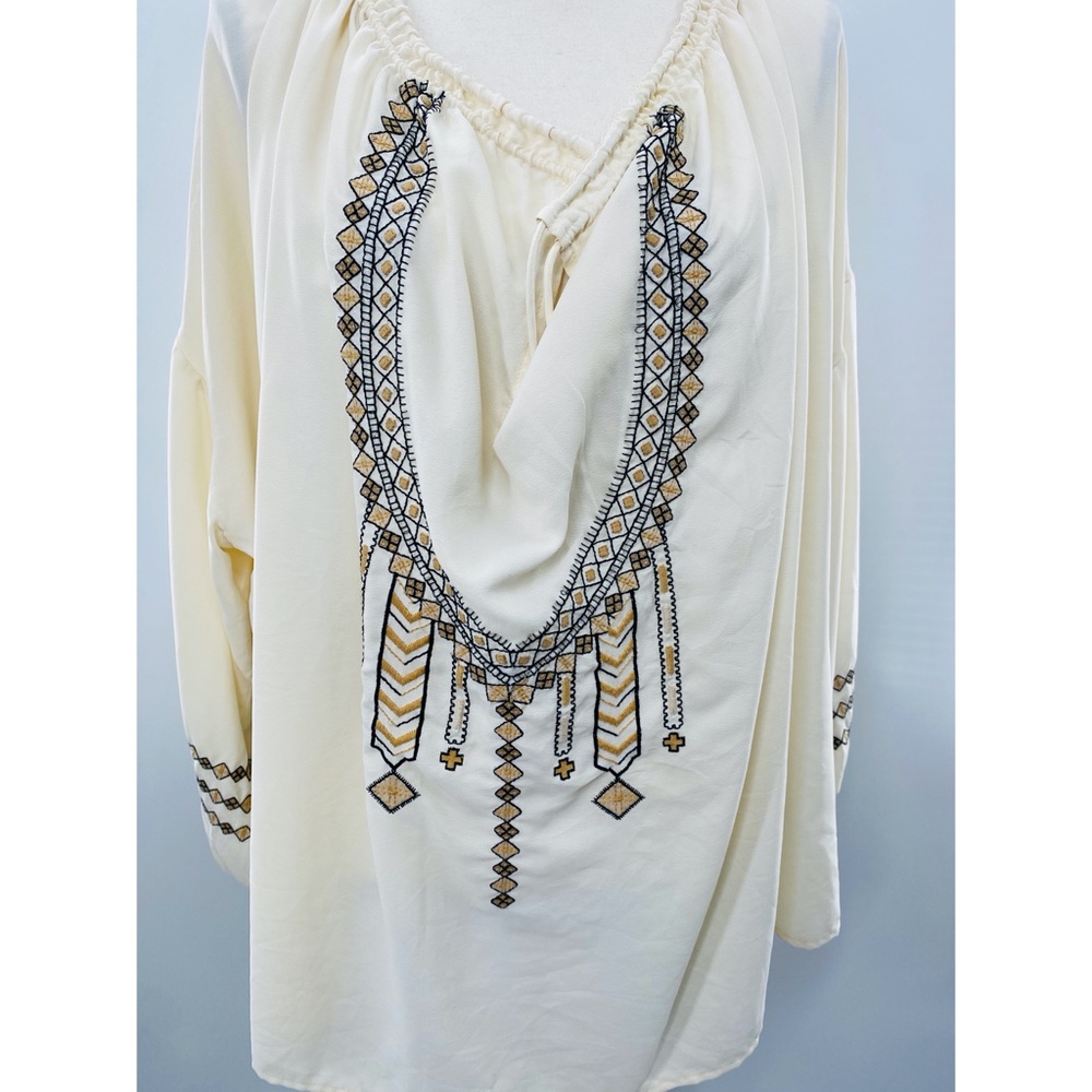 H&M Long‎ Sleeve Tribal  Peasant Blouse/Top